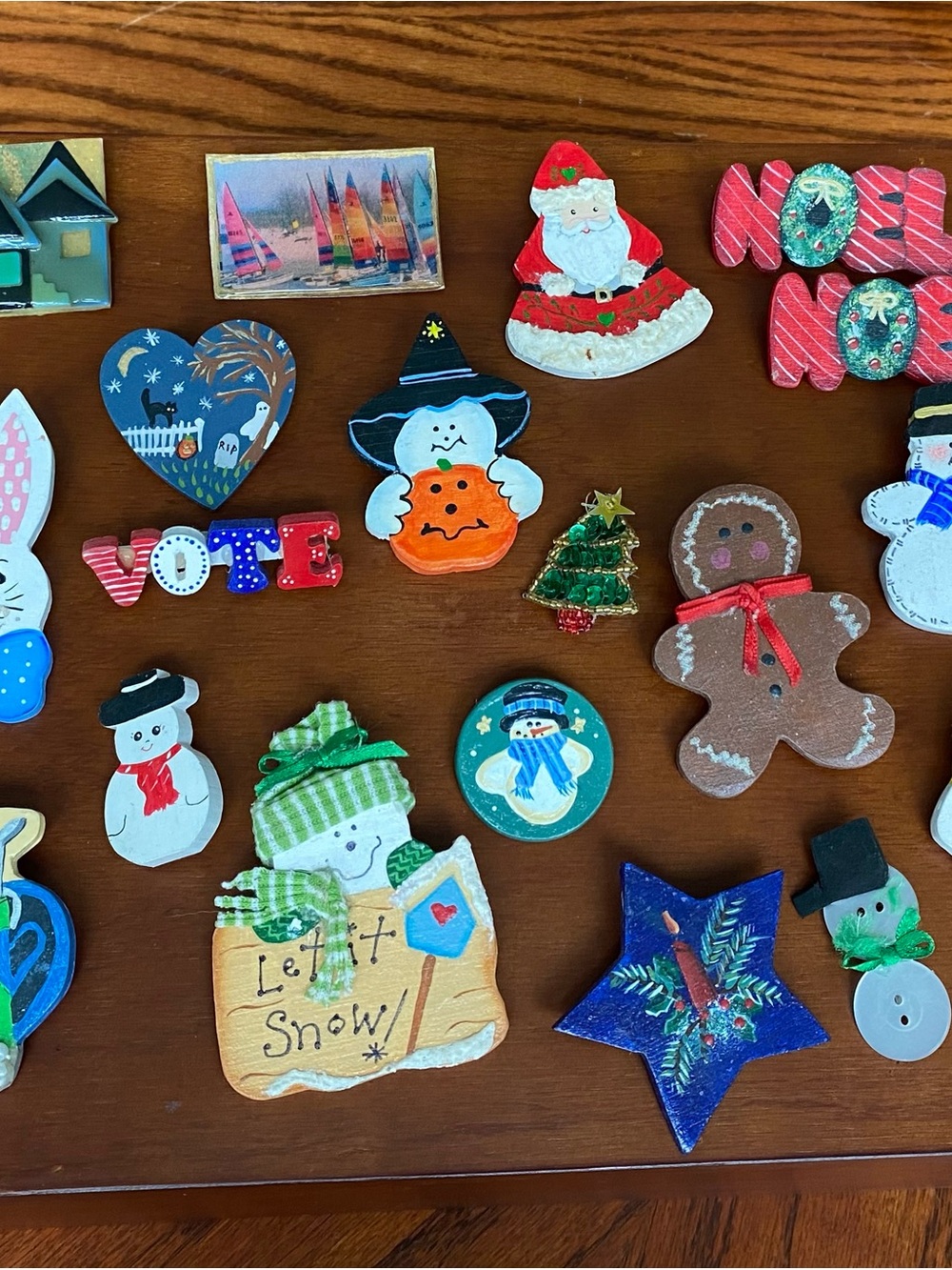 Christmas Ugly Sweater Pin Collection  Grandmas 90s wood pin projects quirky